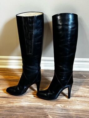 Vintage Italian Leather Knee-High Stiletto Boots - Vero Cuoio